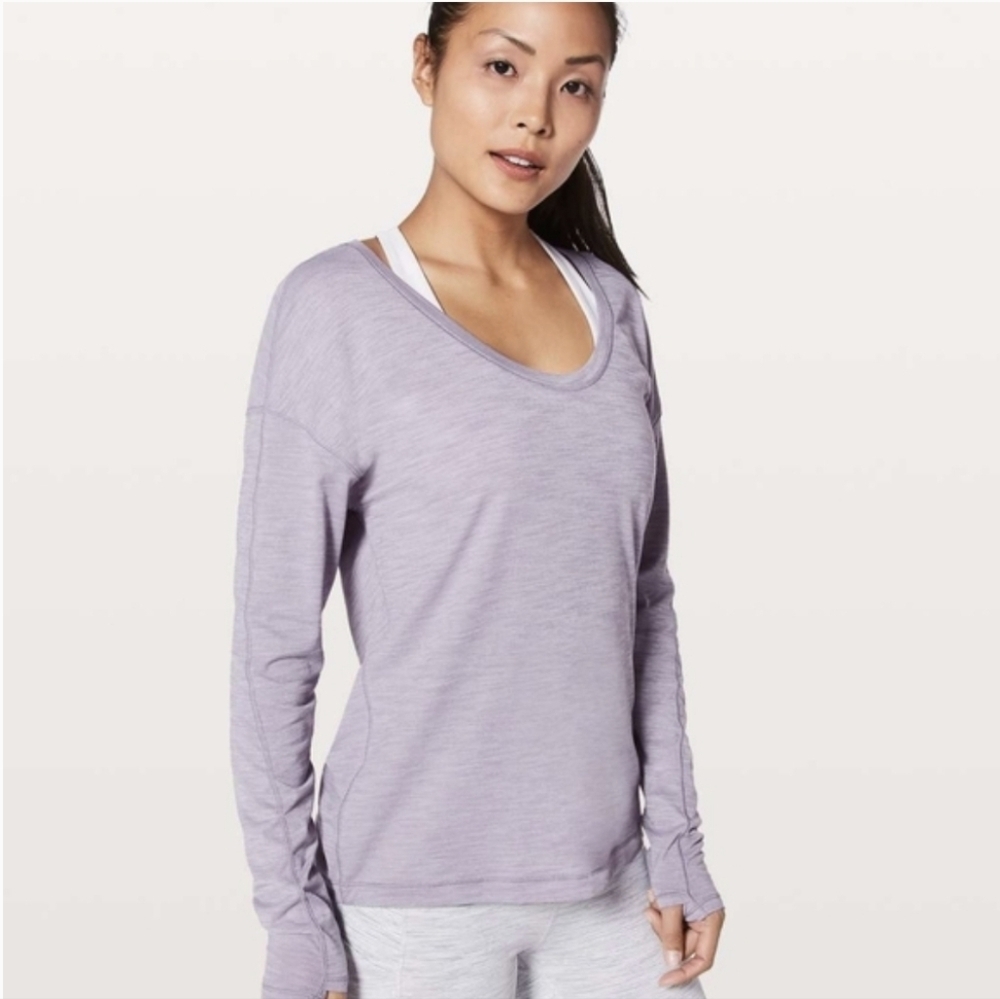Lululemon Meant To Move Long Sleeve Heathered Dusty Dawn Athletic Top Size 8